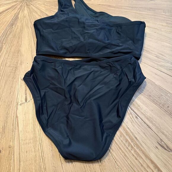 black one shoulder with slit bikini high waisted size - Picture 6 of 6